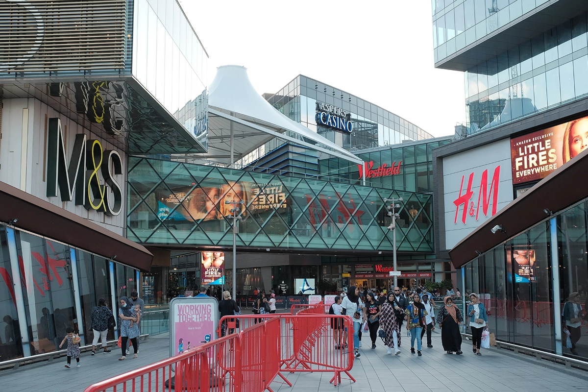 Aspers casino in het stratford westfield winkelcentrum in Londen