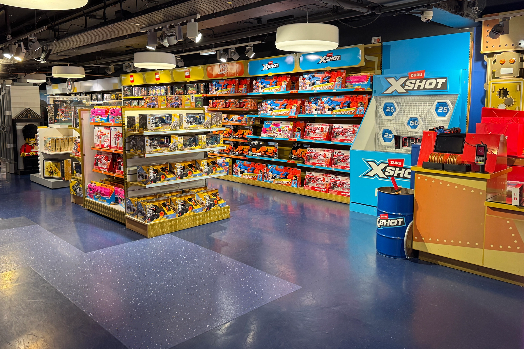 Winkelen in de Hamleys speelgoedwinkel in Londen