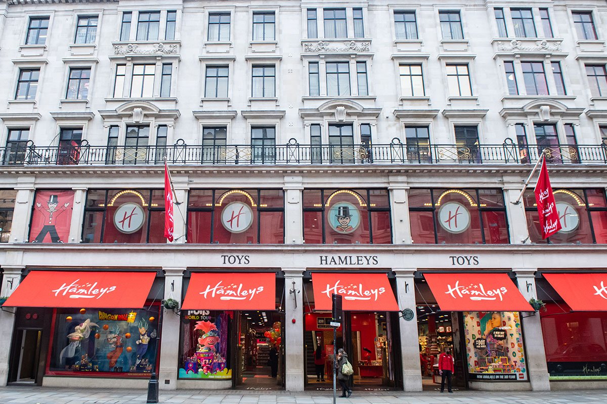 De Hamley's speelgoedwinkel in Londen