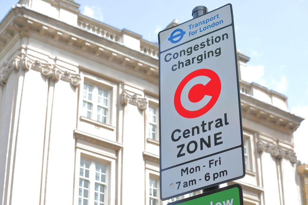 De Congestion Charge zone in Londen