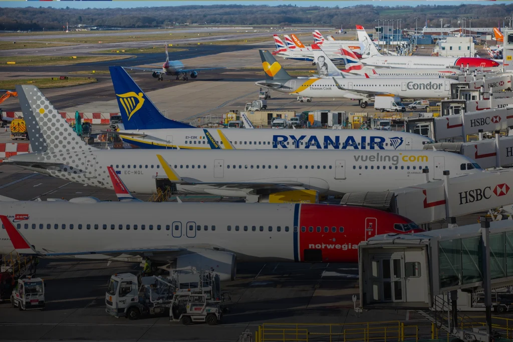 Het London Gatwick airport vliegveld in Londen