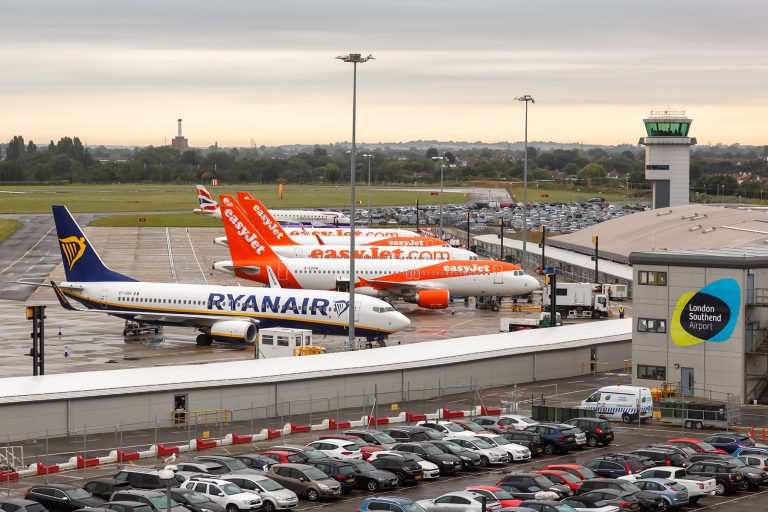 Het London Southend vliegveld in Londen