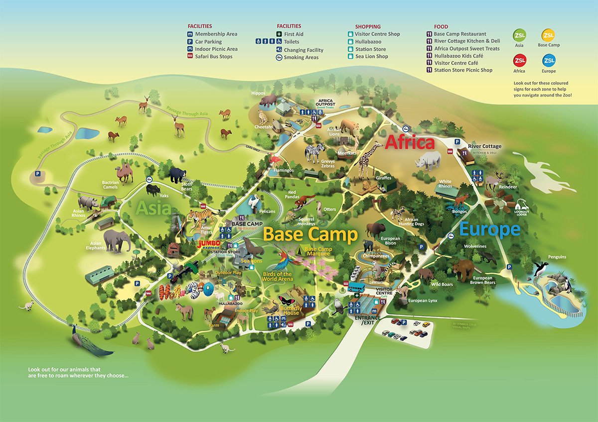 Plattegrond ZSL Whipsnade Zoo in Londen