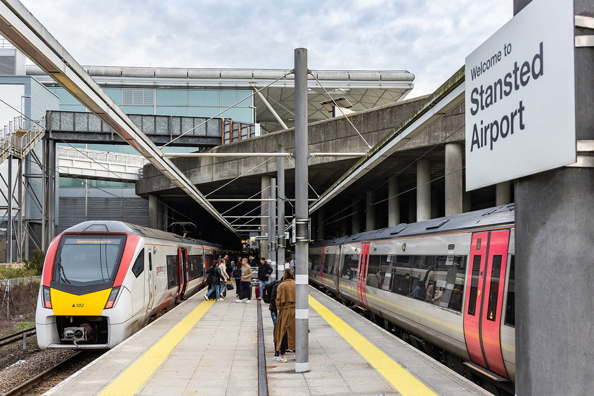 Treinstation van Stansted Express in Londen