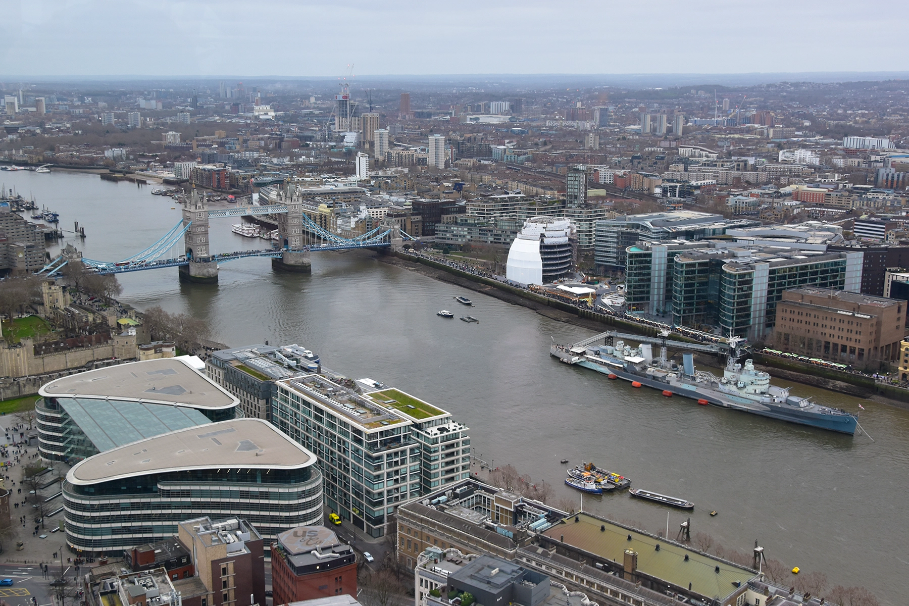 Uitzicht vanuit de Sky Garden in Londen